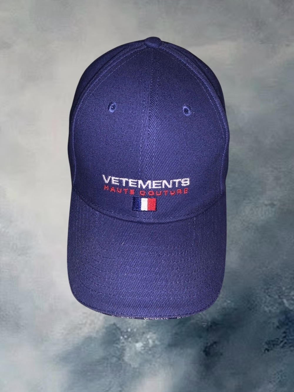 Vetements Navy Blue Baseball Cap with Interior Logo Tape